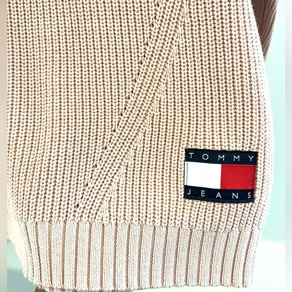 Tommy Hilfiger Size M Jeans Sweater Peach Pink Cotton Blend Retail $78 - Picture 10 of 11